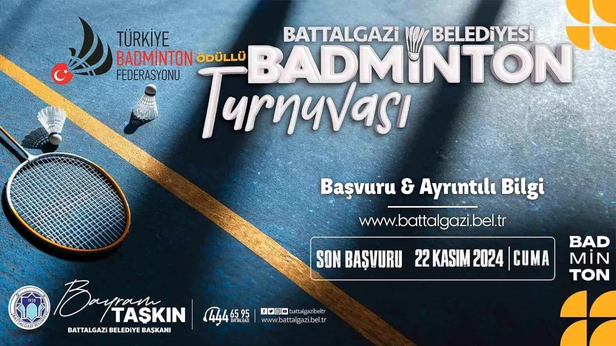 Battalgazi’de Badminton Turnuvası İçin Başvurular Başladı